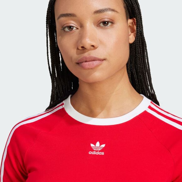 adidas 3-Stripes Baby Tee in Better Scarlet / White, M - Picture 6 of 6